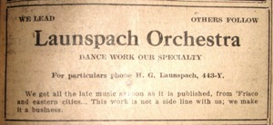 Launspach's Orchestra, MMT Jan 23, 1920