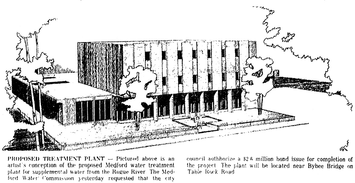 Duff Water Treatment Plant, January 21, 1966 Medford Mail Tribune