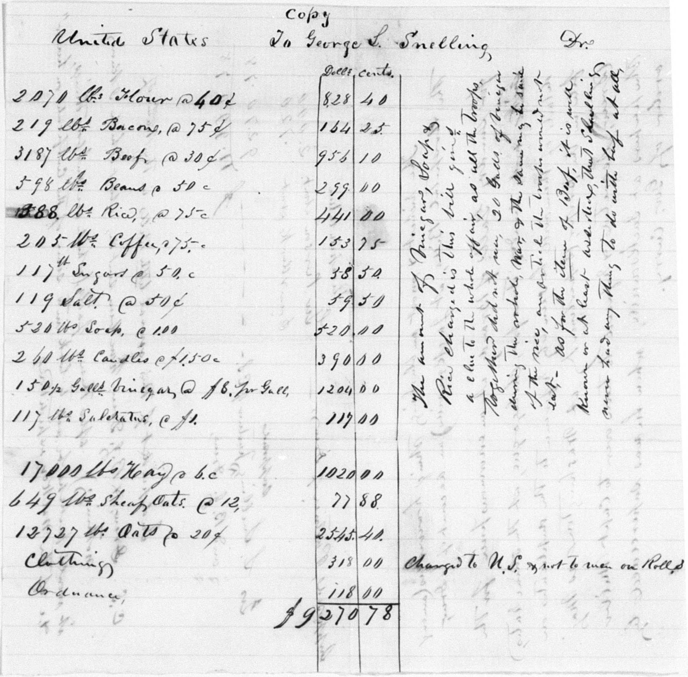 Goodall's accounting, Snelling's division, 1855 Rogue River Indian War