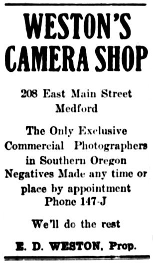 Weston ad, October 7, 1914 Medford Mail Tribune