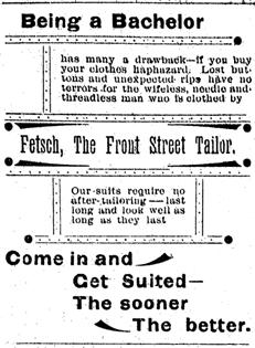 Fetsch the Tailor ad, Medford Mail, September 15, 1893, page 2