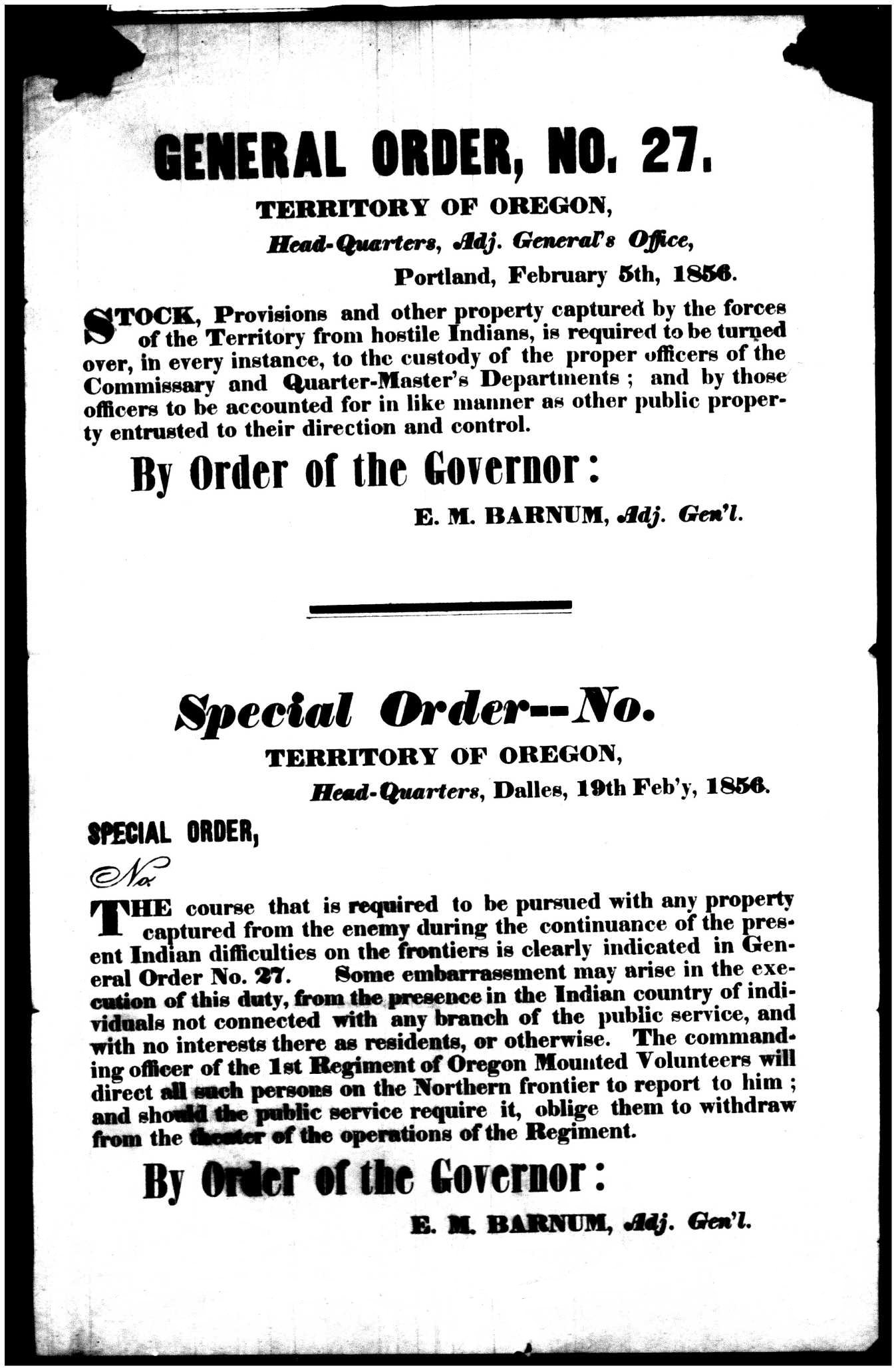 Rogue River Indian War Proclamation