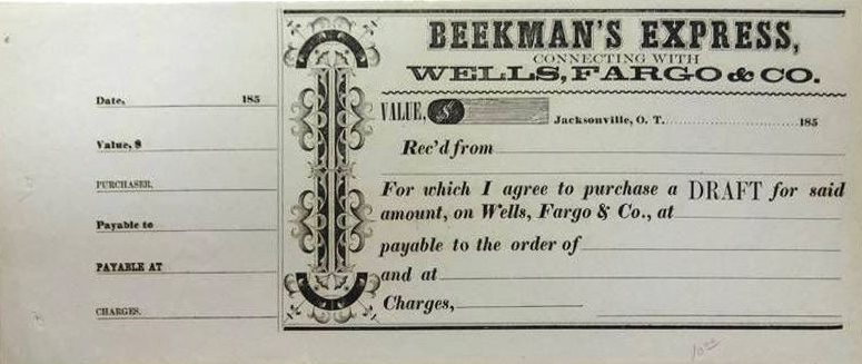 Beekman receipt, 1850s