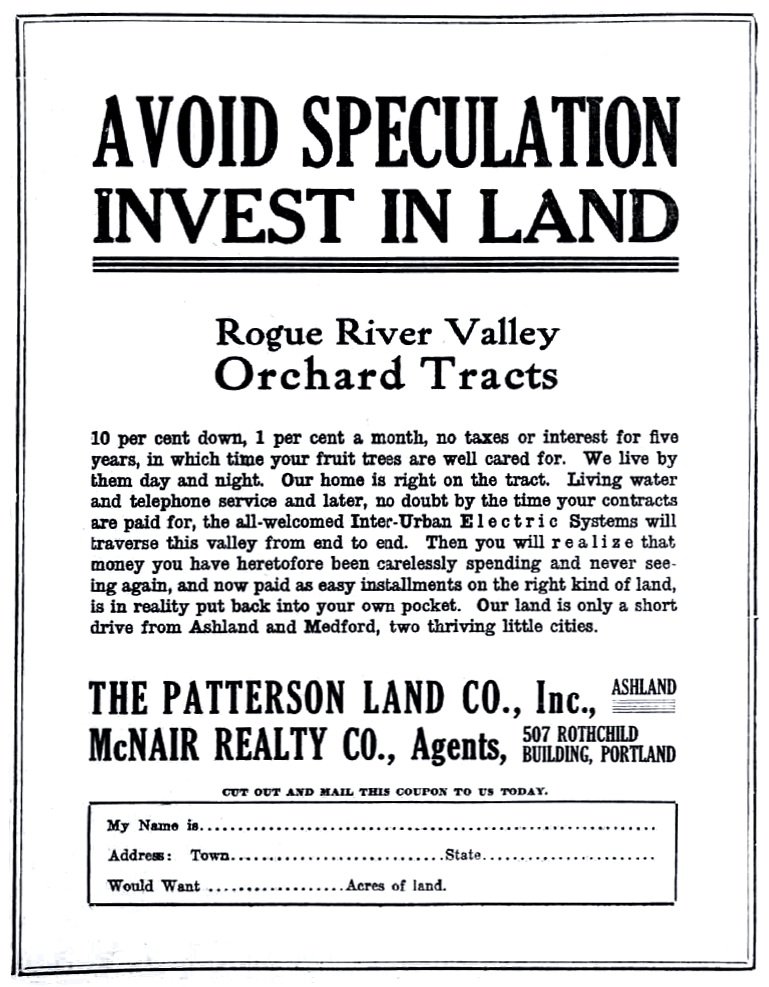 Real estate ad, February 7, 1909 Sunday Oregonian