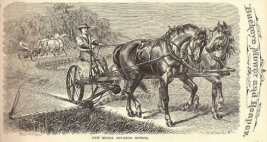 Buckeye mower page, circa 1885