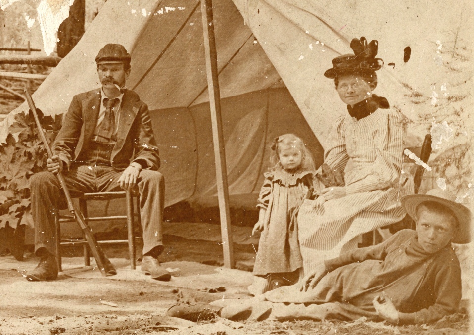 Osborne family rusticating circa 1900, detail.