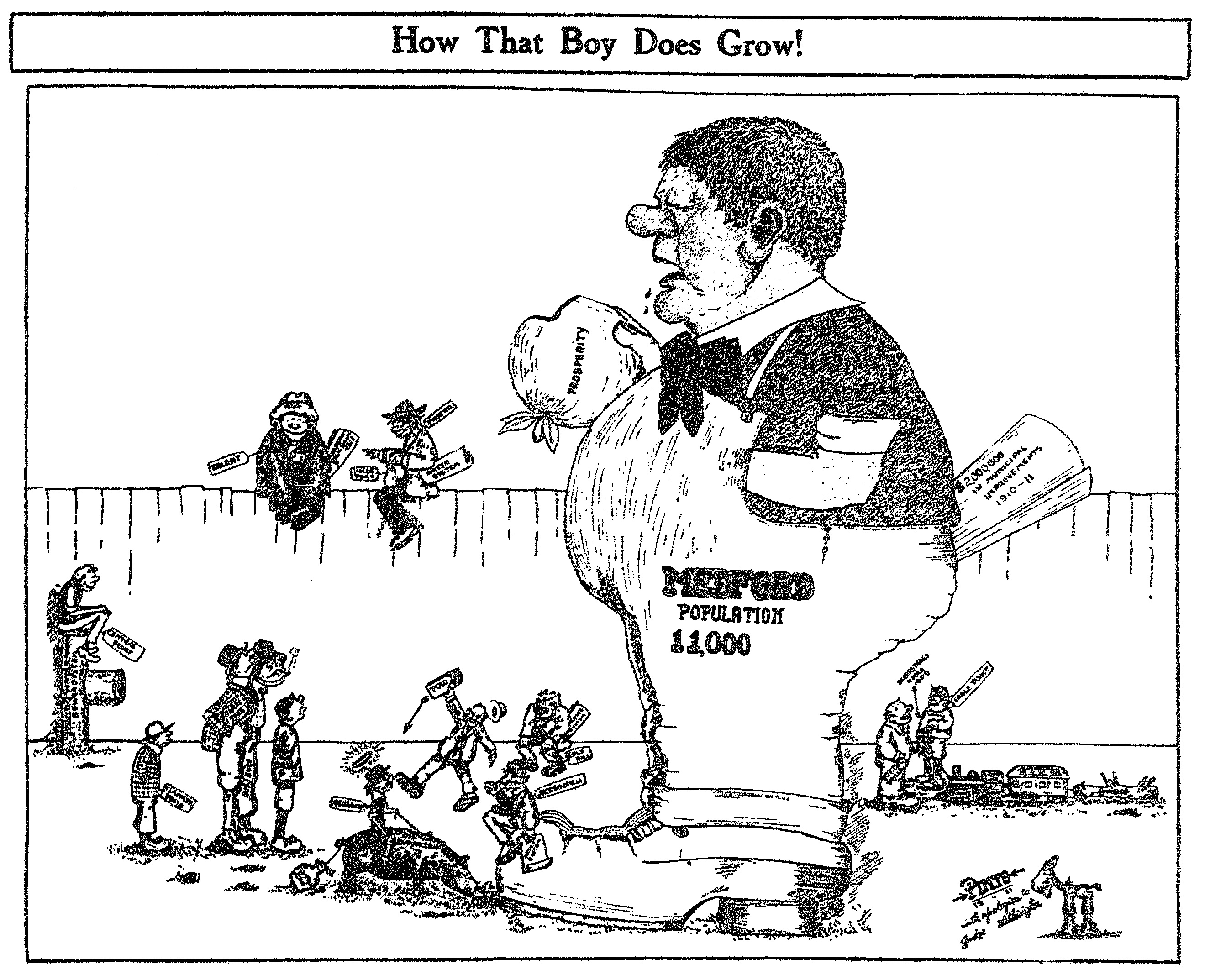 Pinto Colvig cartoon, January 1, 1912 Medford Mail Tribune