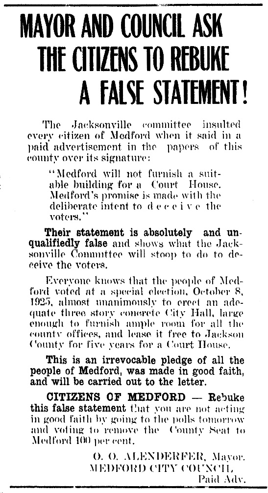 Medford Mail Tribune, November 1, 1926