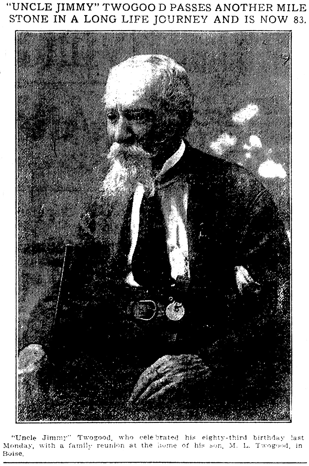 James H. Twogood, July 17, 1909 Boise Evening Capital News, page 7