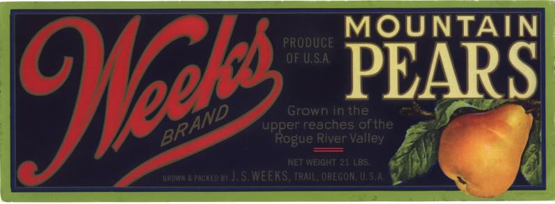Weeks Pear Label