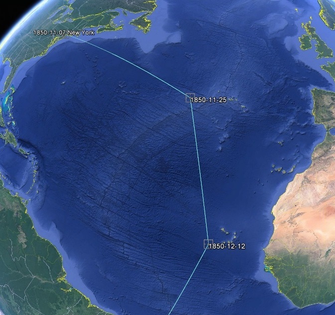 1850-51 Abrams Family in the Atlantic